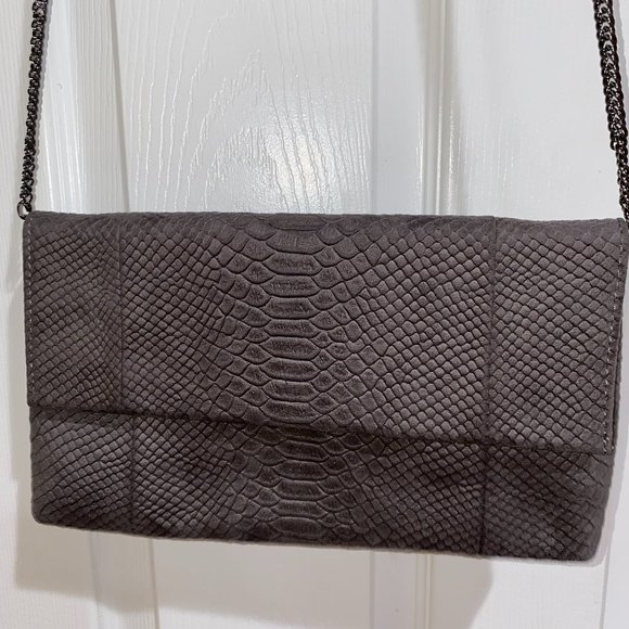 Grey python shoulder bag - Picture 1 of 2